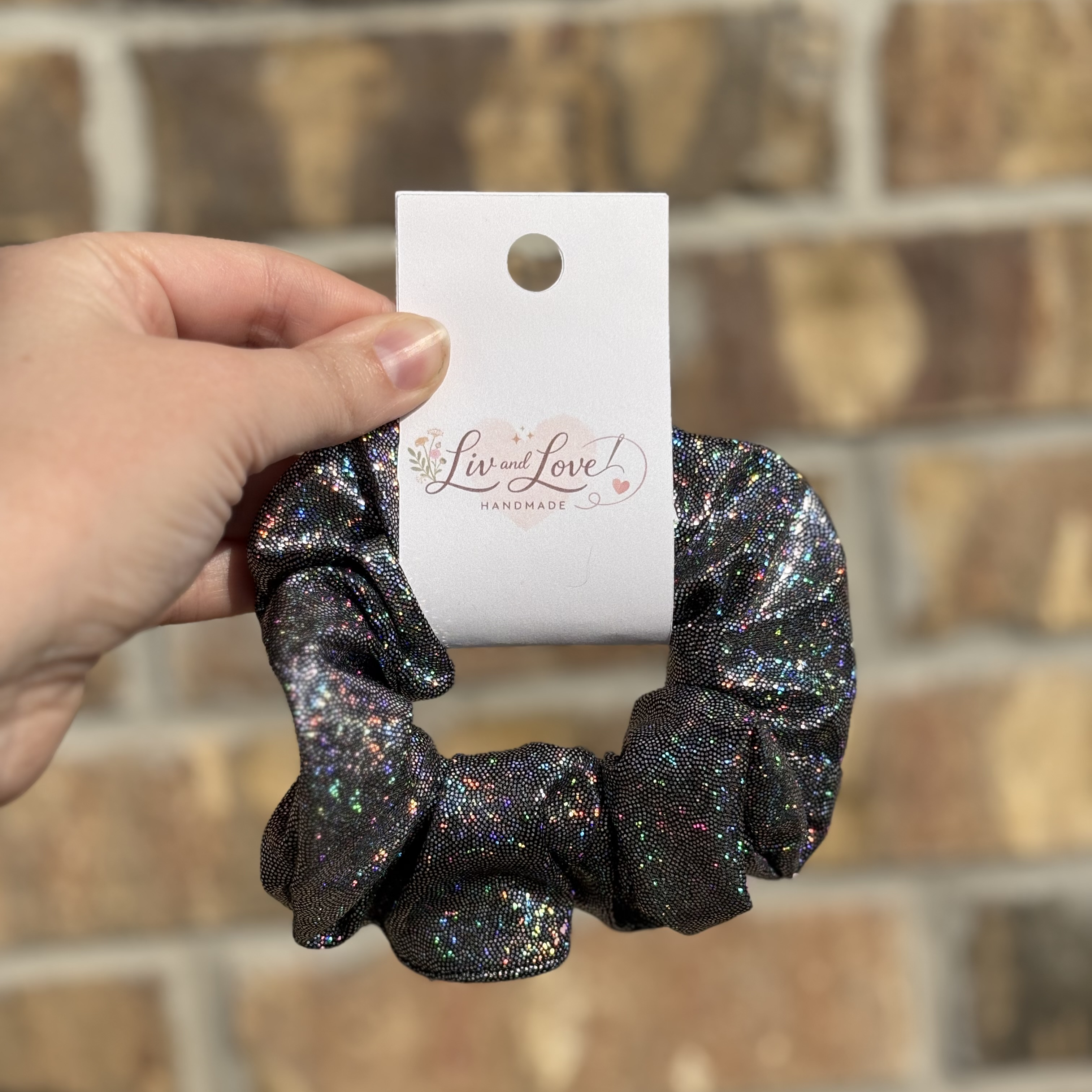 Scrunchie Black Holographic Knit