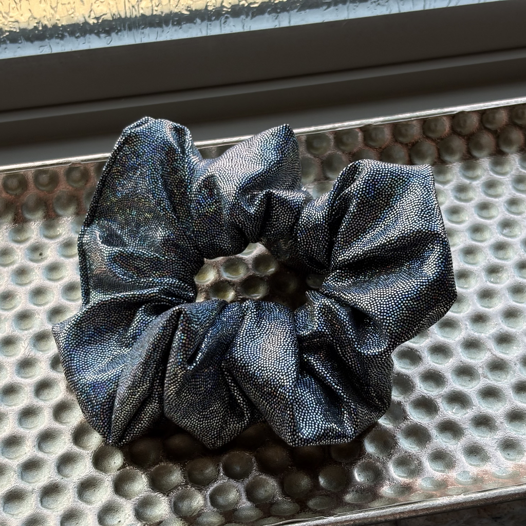 Scrunchie Black Holographic Knit