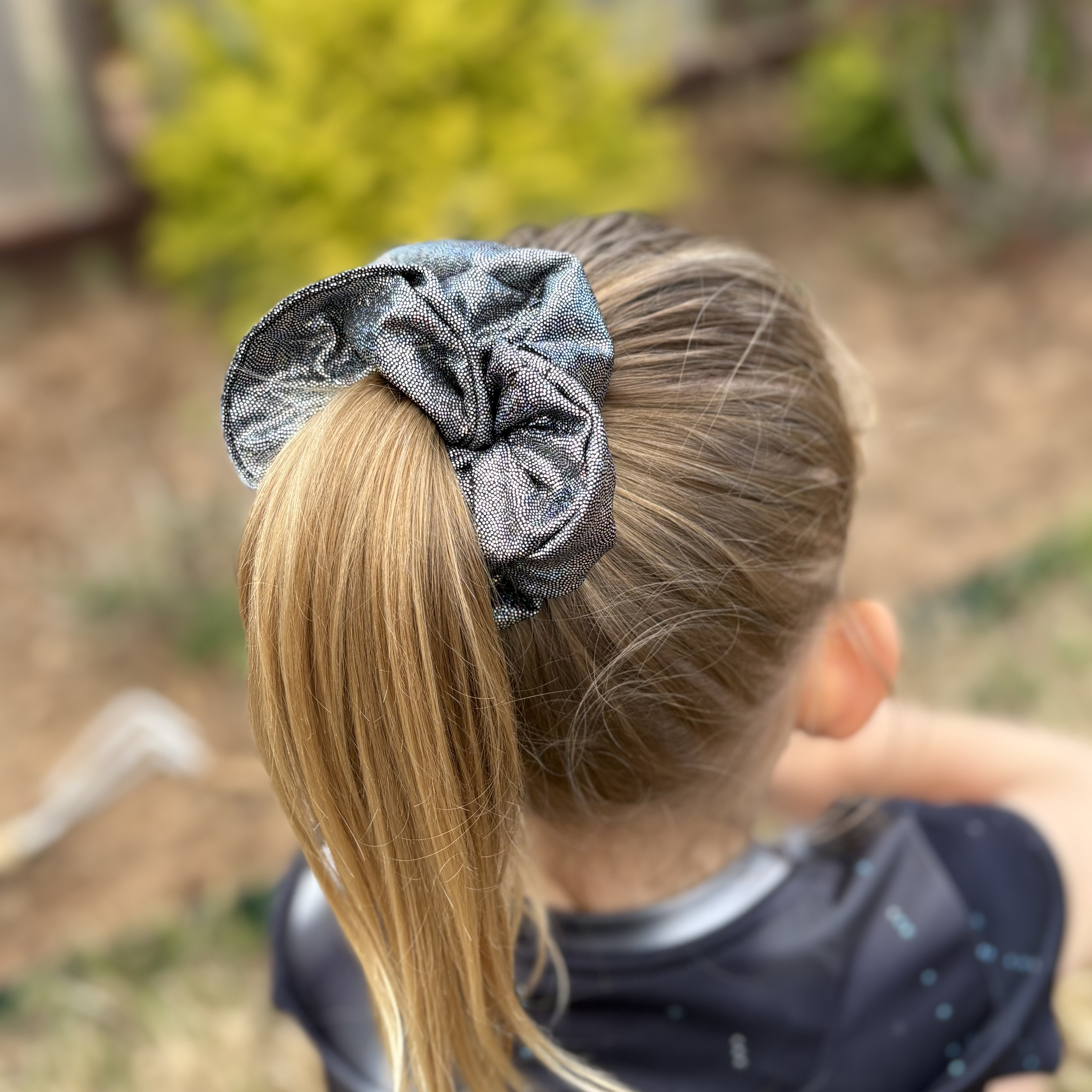 Scrunchie Black Holographic Knit