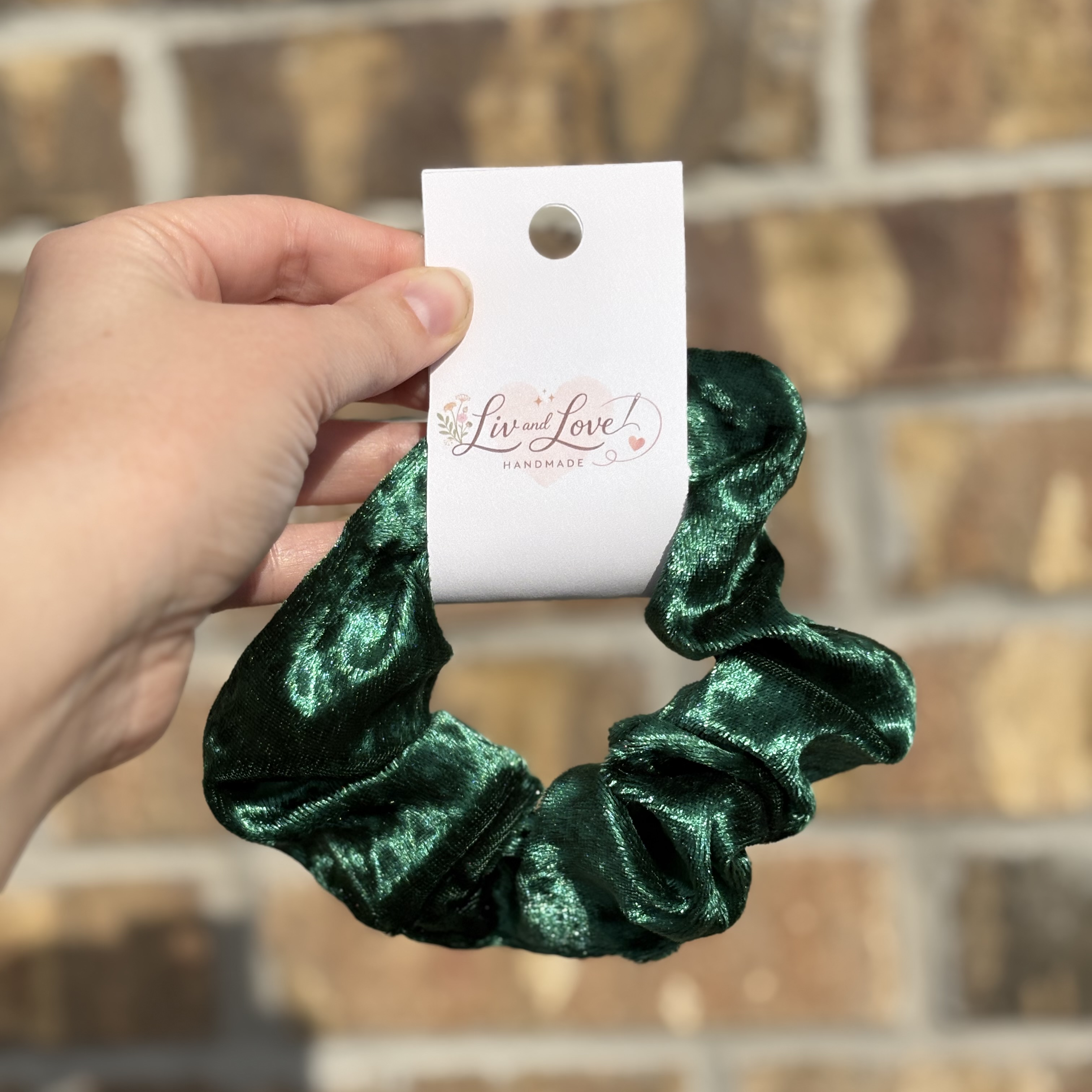 Scrunchie Green Velvet Knit