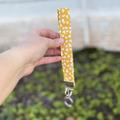 Keychain Yellow with White Floral