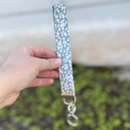 Keychain Green with White Floral