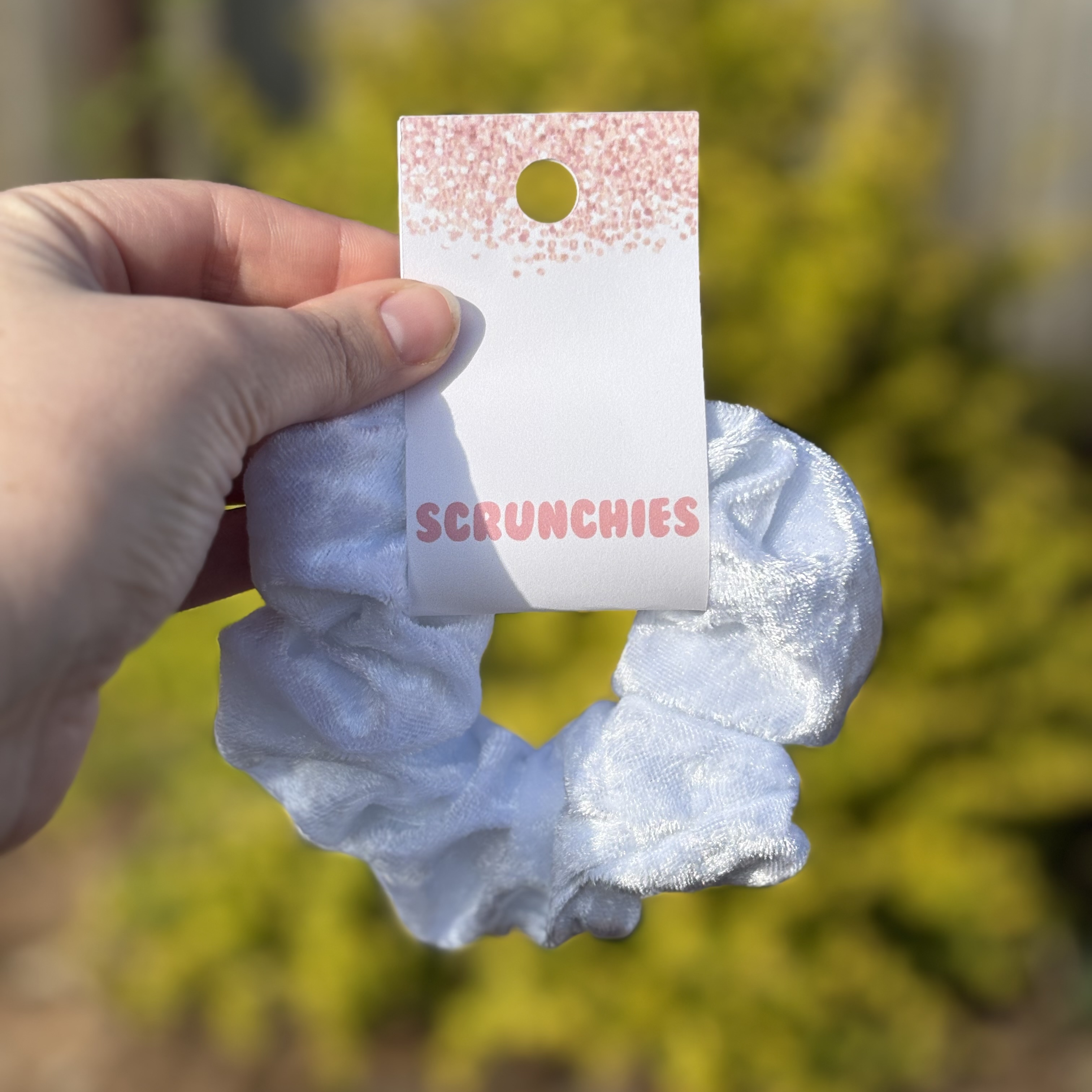 Scrunchie White Velvet Knit