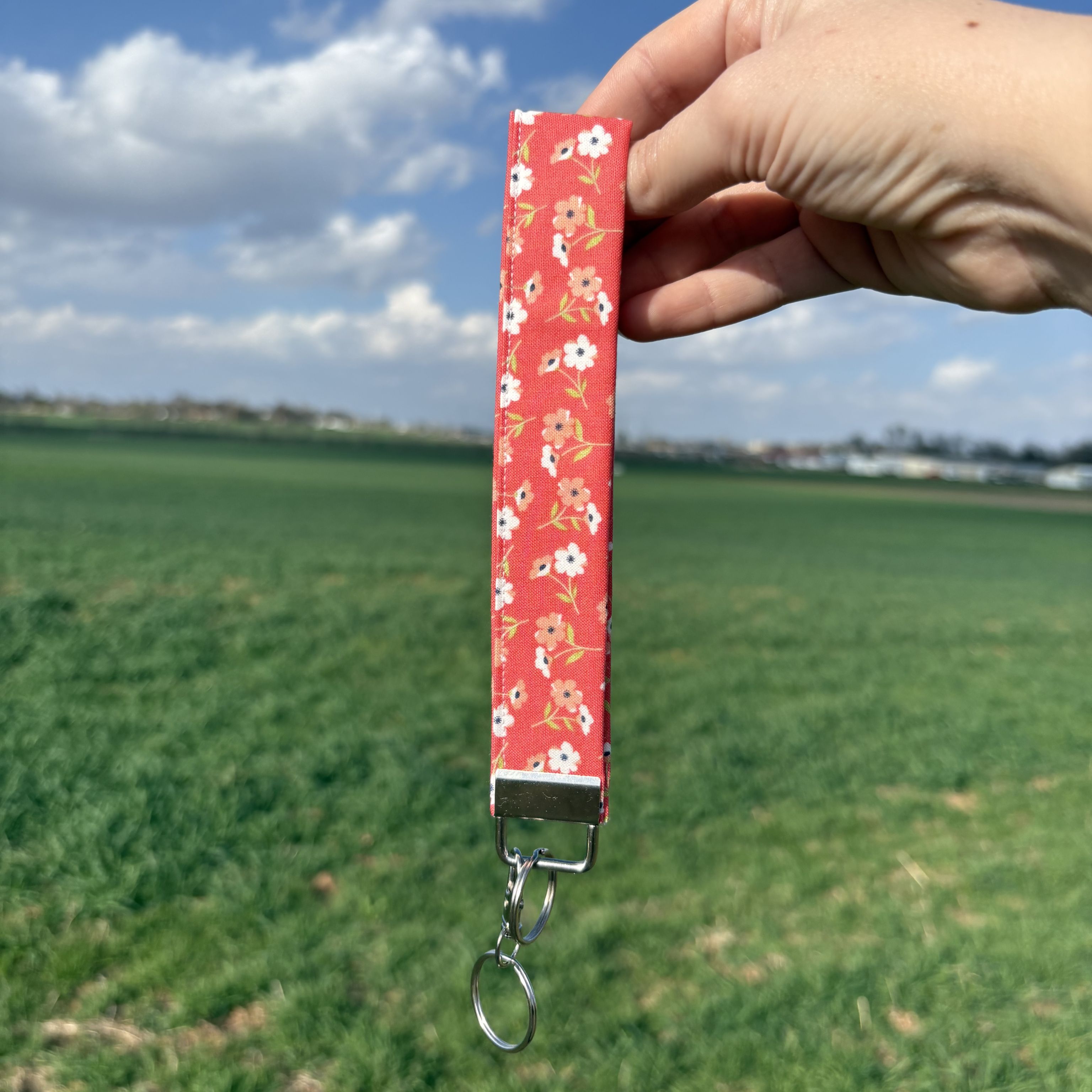 Keychain Pink with Pink Floral