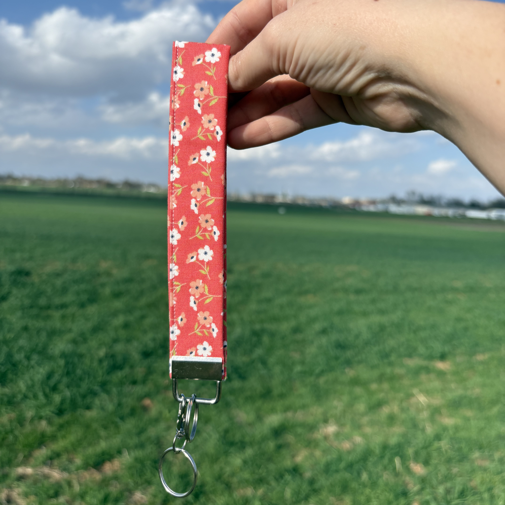 Keychain Pink with Pink Floral
