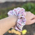 Scrunchie White with Pink Floral